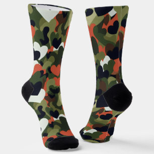 Chaussette Camouflage du coeur Motif vert