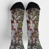Chaussette camouflage gris vert écorce en bois camo (Haut)