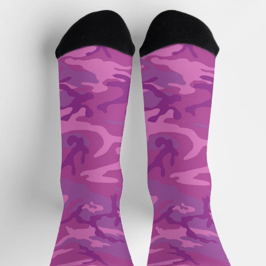 Chaussette Camouflage rose et violet Art Chaussettes folles (Haut)
