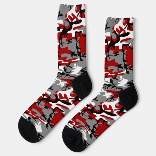 Chaussette Camouflage rouge et gris, Militaire, Armée (Gauche)