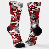 Chaussette Camouflage rouge et gris, Militaire, Armée (Angulaire)