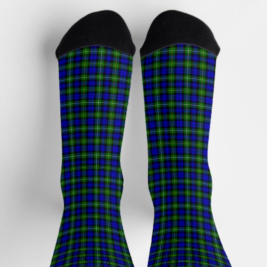 Chaussette Campbell tartan bleu vert plaid (Haut)
