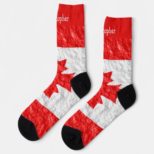 Chaussette Canadian Flag Design (Gauche)
