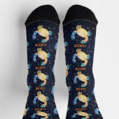 Chaussette Cancer Constellation Zodiaque Aquarelle étoile Gal (Haut)