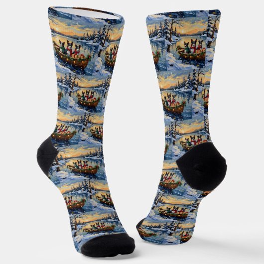 Chaussette Cane Corso Noël Bateau Fêtes (Angulaire)
