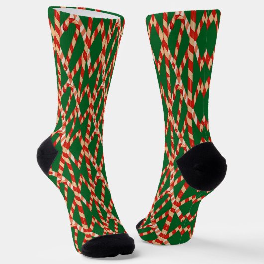 Chaussette Canne rayée en forme de sucre (Angulaire)