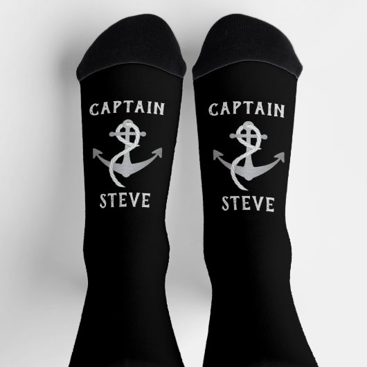 Chaussette Capitaine Nautique Nom Ancre Chaussettes (Haut)