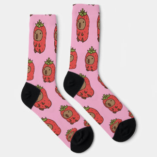 Chaussette Capybara in a Strawberry Suit Socks | Cute Animal