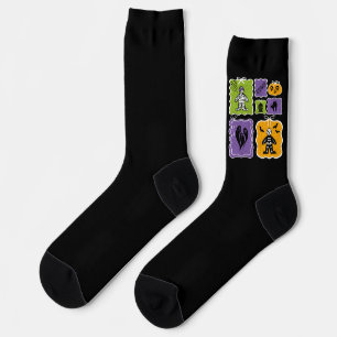 Chaussette Caractères d'Halloween mignonnes maman et squelett
