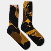 Chaussette Card Suit symbole de collage - Black and Gold text (Droite)
