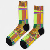 Chaussette Caribbean Colorful Fabric Madras Tartan (Gauche)
