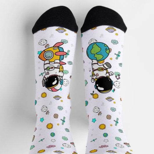 Chaussette Caricature spatiale astronaute (Haut)