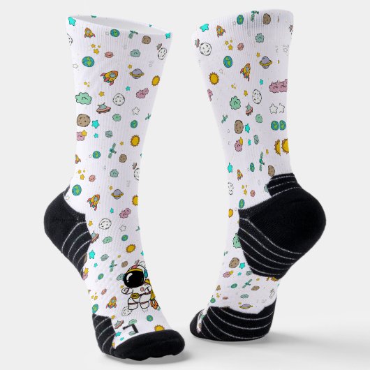Chaussette Caricature spatiale astronaute (Angulaire)