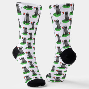 Chaussette Carlin de golf Jouer Golf (noir) mignon chien drôl