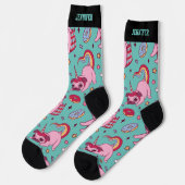 Chaussette Carlin mignon Rainbow Cupcake Retro Motif Amoureux (Gauche)