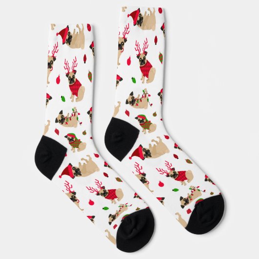 Chaussette Carlins de Noël blanc (Droite)