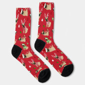 Chaussette Carlins de Noël Rouge (Droite)