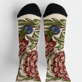 Chaussette Carnation Carrelage Fleur Antique Art Rustique (Haut)