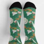 Chaussette carottes et champignons motifs sans soudure citrou (Haut)