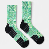 Chaussette Carreaux décorés en vert et blanc (Droite)