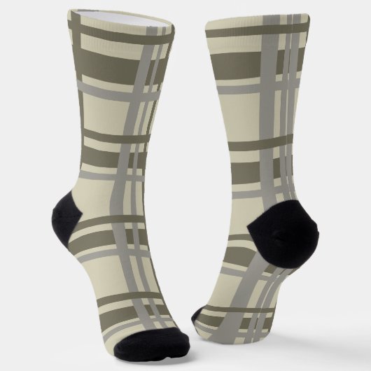 Chaussette Carreaux gris et crème (Angulaire)