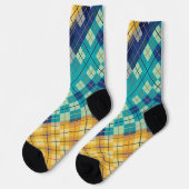Chaussette Carreaux Multicolores Bleu et Jaune Argyle (Gauche)