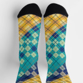 Chaussette Carreaux Multicolores Bleu et Jaune Argyle (Haut)