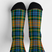 Chaussette Carreaux Orange Vert Tartan Rustique Clair (Haut)