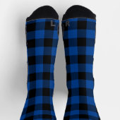 Chaussette Carreaux profond bleu et noir de bison (Haut)