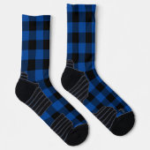 Chaussette Carreaux profond bleu et noir de bison (Droite)