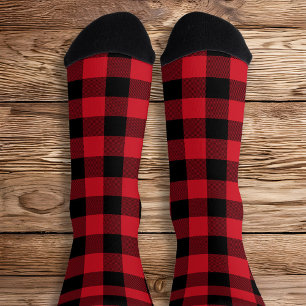 Chaussette Carreaux Rouge Lavande et Noir de Buffalo