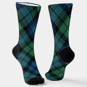 Chaussette Carreaux Rustiques Bleu Vert Tartan Campbell