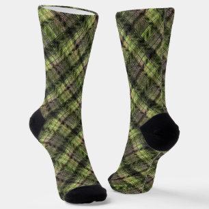Chaussette Carreaux tartan écossais vert noir classique