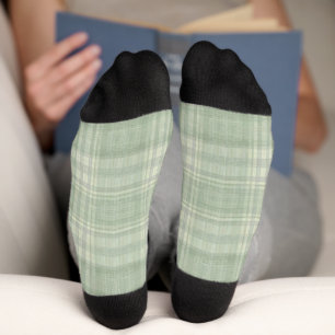 Chaussette Carreaux vert sauge clair