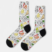 Chaussette carrelage italien mignon amateurs de pizza (Gauche)