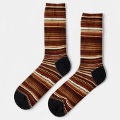 Chaussette carrelage motif à rayures brun mignon (Gauche)