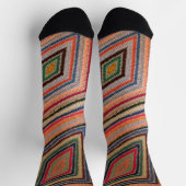 Chaussette Carrés de crochet colorés imprimés (Haut)
