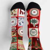 Chaussette Carrés de l'illustration de Noël (Haut)