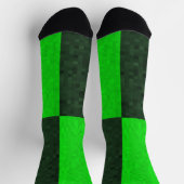 Chaussette Carrés de mosaïque bicolore vert, (Haut)