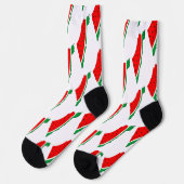 Chaussette Carte de la Palestine Pastèque Symbole de liberté (Gauche)