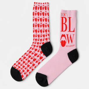 Chaussette Carte Jour des Valentines Rouge Rose