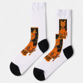 Chaussette Cartes de Tarot & Chat Orange | Vibes cosmiques (Gauche)