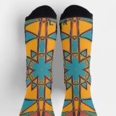 Chaussette Carton Mandala bleu jaune et orange (Haut)