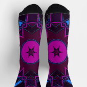 Chaussette Carton Mandala violet rose et bleu (Haut)