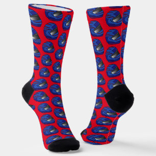 Chaussette Casques d'écrasement Blue Motorcycliste Motorbike