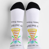 Chaussette Casquette orange 2e anniversaire enfants rétro flo (Haut)