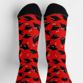 Chaussette Casquettes de graduation noires jetées dans l'air  (Haut)