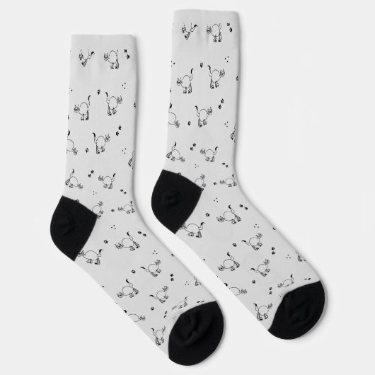 Chaussette Cat Line Art Pattern Sock by AuthentiKids (Droite)