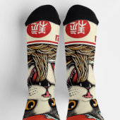 Chaussette Cat Ramen Japanese Art Vintage Style (Haut)