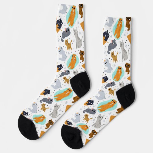 Chaussette Cats Pattern for Cat Lovers (Gauche)